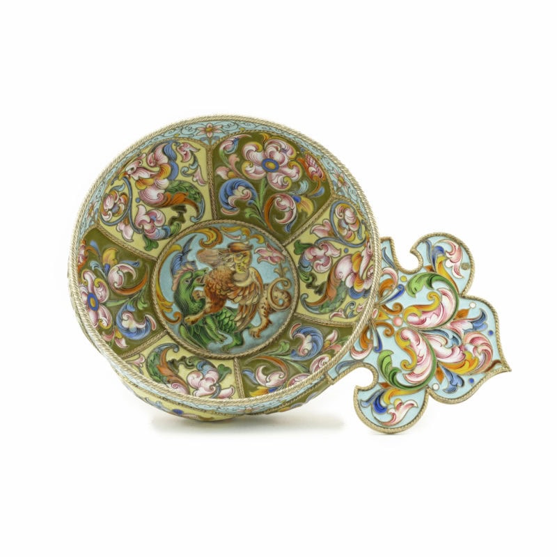 Large Rückert shaded cloisonné enamel charka
