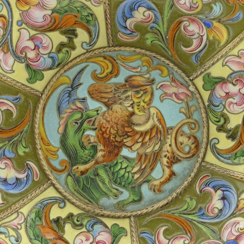 Large Rückert shaded cloisonné enamel charka - Image 4
