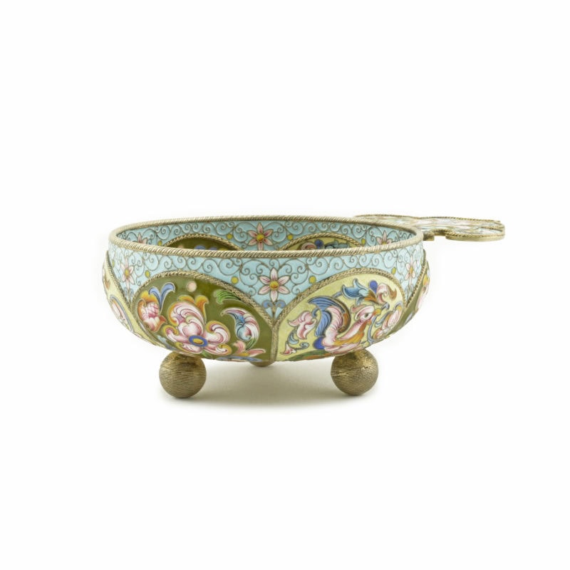 Large Rückert shaded cloisonné enamel charka - Image 5