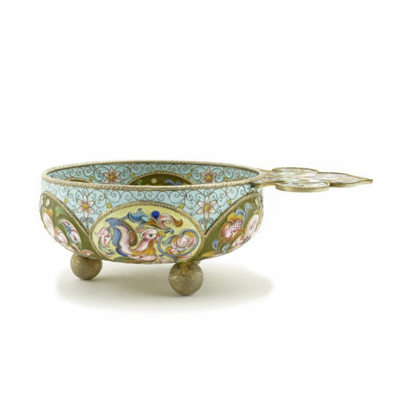 Large Rückert shaded cloisonné enamel charka - Image 6