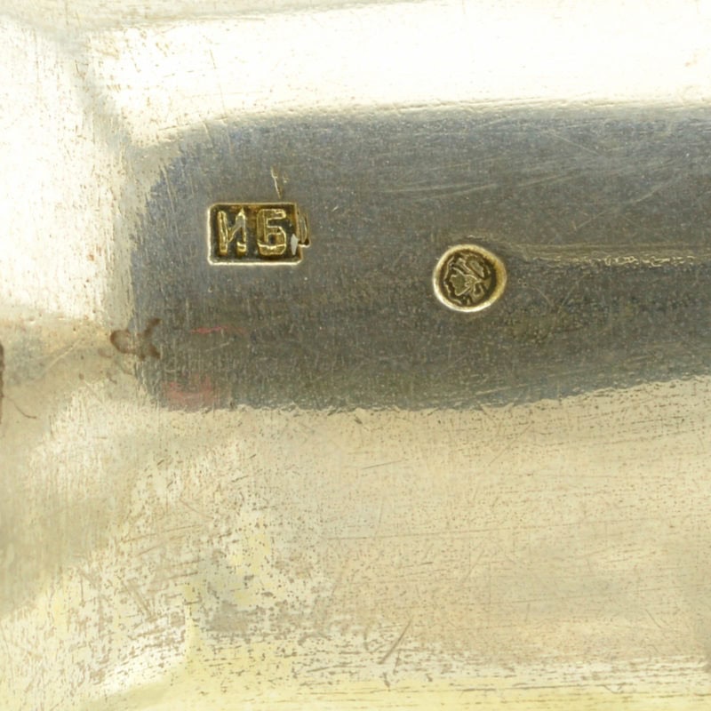 Large Rückert shaded cloisonné enamel kovsh retailed by Britzin - Image 7
