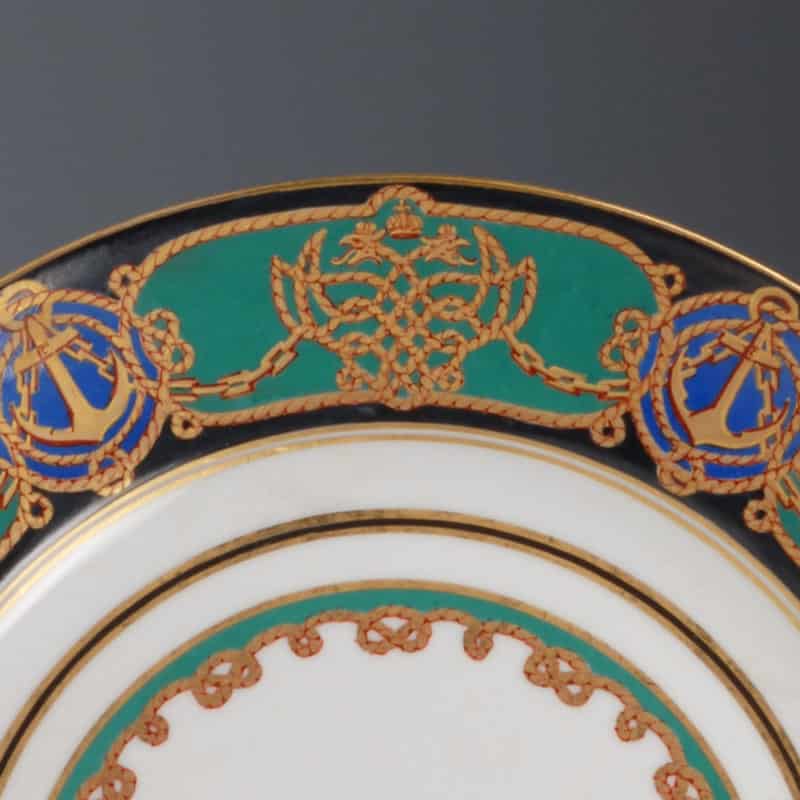 Russian Imperial Porcelain Factory plate from the service for the Imperial Yacht Derzhava - Image 6