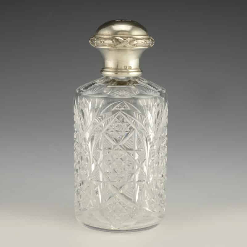 Fabergé Silver-Mounted Cut Glass Scent Bottle