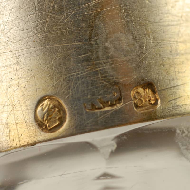 Fabergé Silver-Mounted Cut Glass Scent Bottle - Image 6