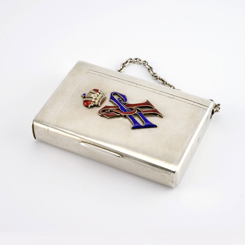 Grand Duke Vladimir Alexandrovich: A Russian Imperial silver & enamel cigarette case with his monogram - Image 2