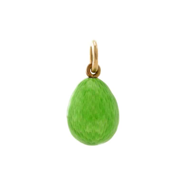 A Fabergé gold & guilloché enamel miniature pendant egg, workmaster Michael Perchin - Image 3
