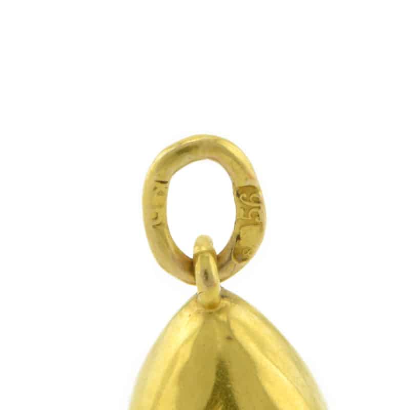 Antique Russian gold & ruby miniature pendant egg by Imperial Court Jeweler Karl Bok - Image 3