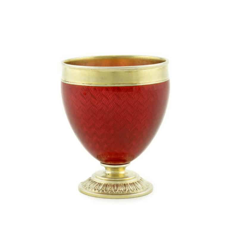 A Fabergé gilded silver & guilloché enamel small cup, workmaster Anders Nevalainen