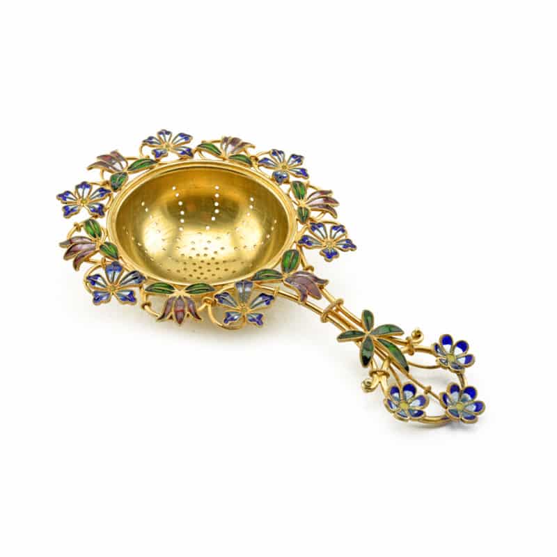 A Norwegian Plique-a-jour Enamel Tea Strainer - Image 4