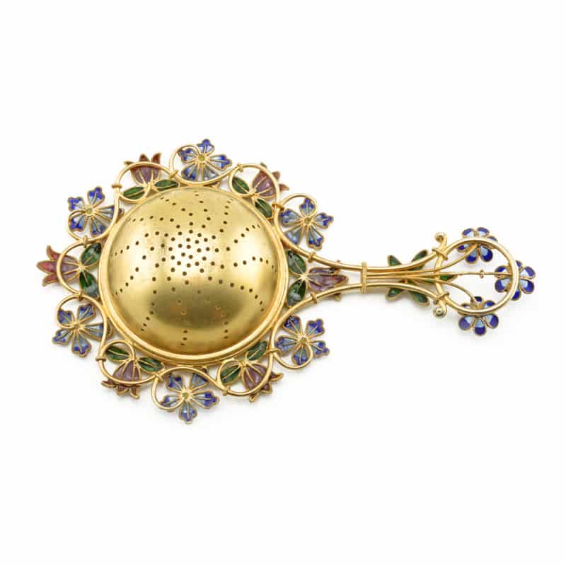 A Norwegian Plique-a-jour Enamel Tea Strainer - Image 3