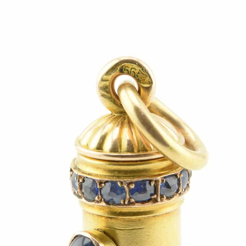 Faberge gold, ruby and sapphire retractible combination pencil/pen, Alfred Thielemann - Image 10