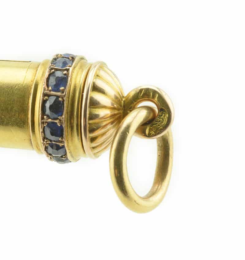 Faberge gold, ruby and sapphire retractible combination pencil/pen, Alfred Thielemann - Image 7