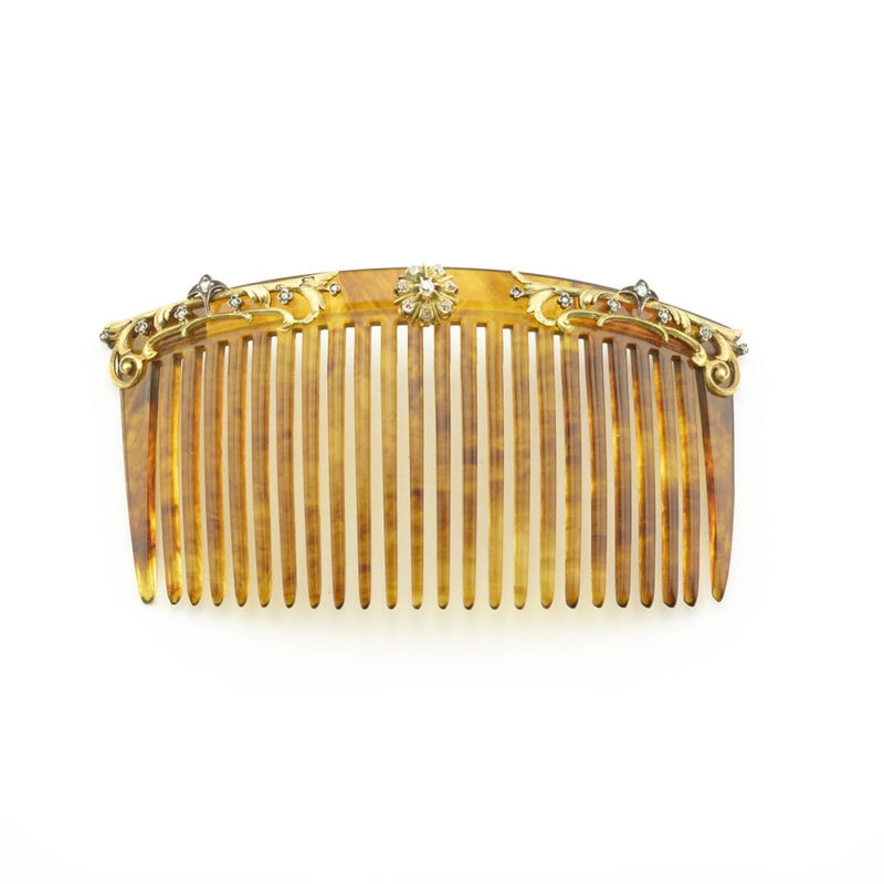 Fabergé diamond-set tortoise shell hair comb