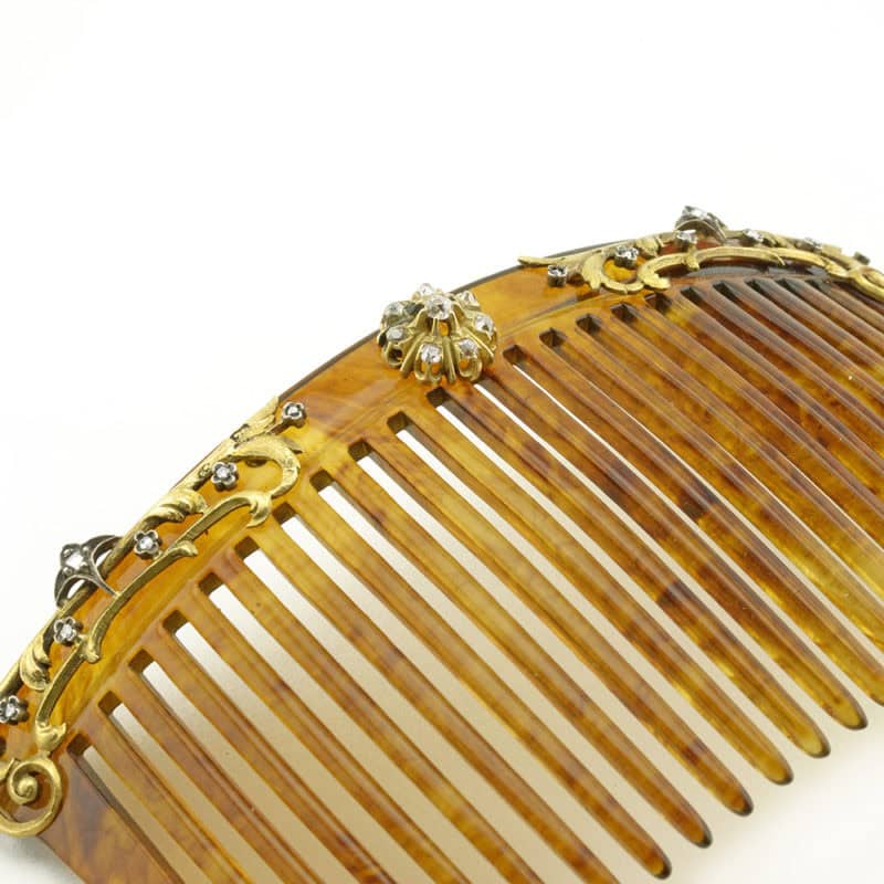Fabergé diamond-set tortoise shell hair comb - Image 2