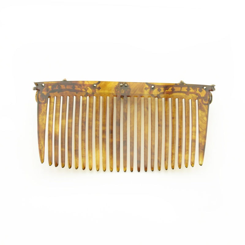 Fabergé diamond-set tortoise shell hair comb - Image 3
